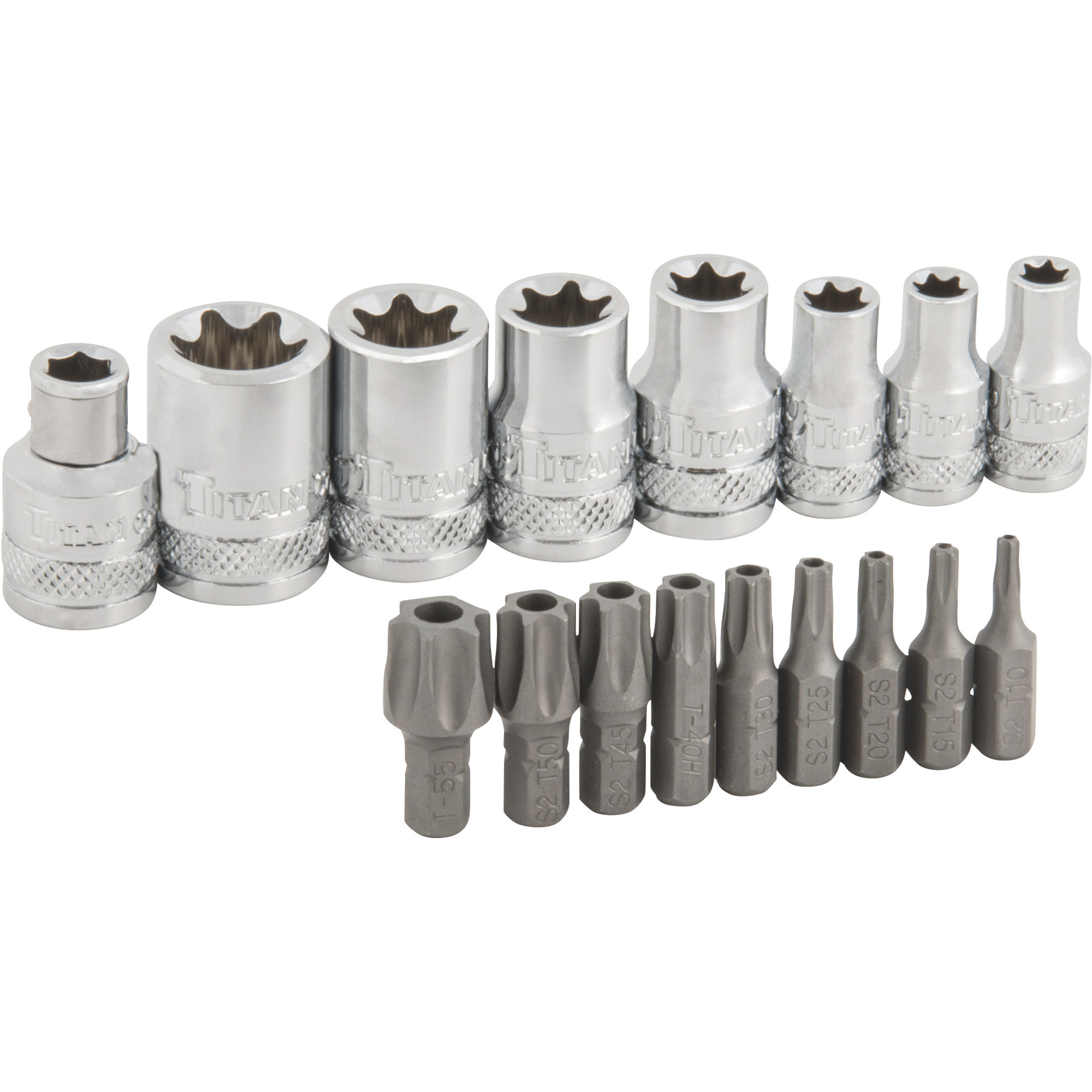 Titan External Torx Socket and Bit Set, 17-Pc., Model# 16160